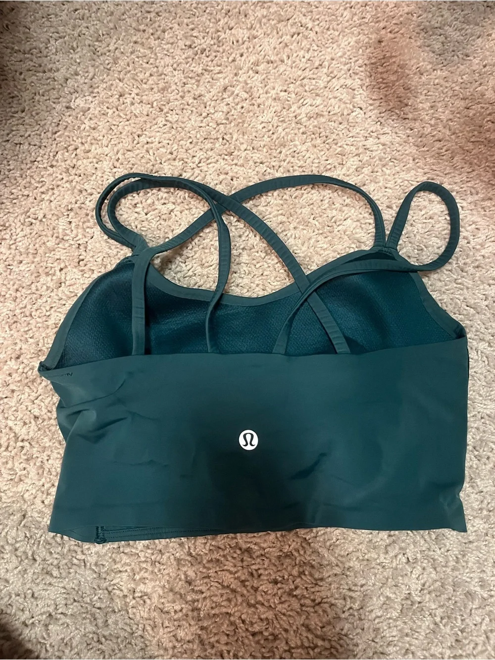 lululemon teal strappy longline bralette